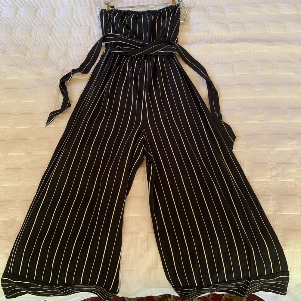 Aqua Strapless Jumpsuit